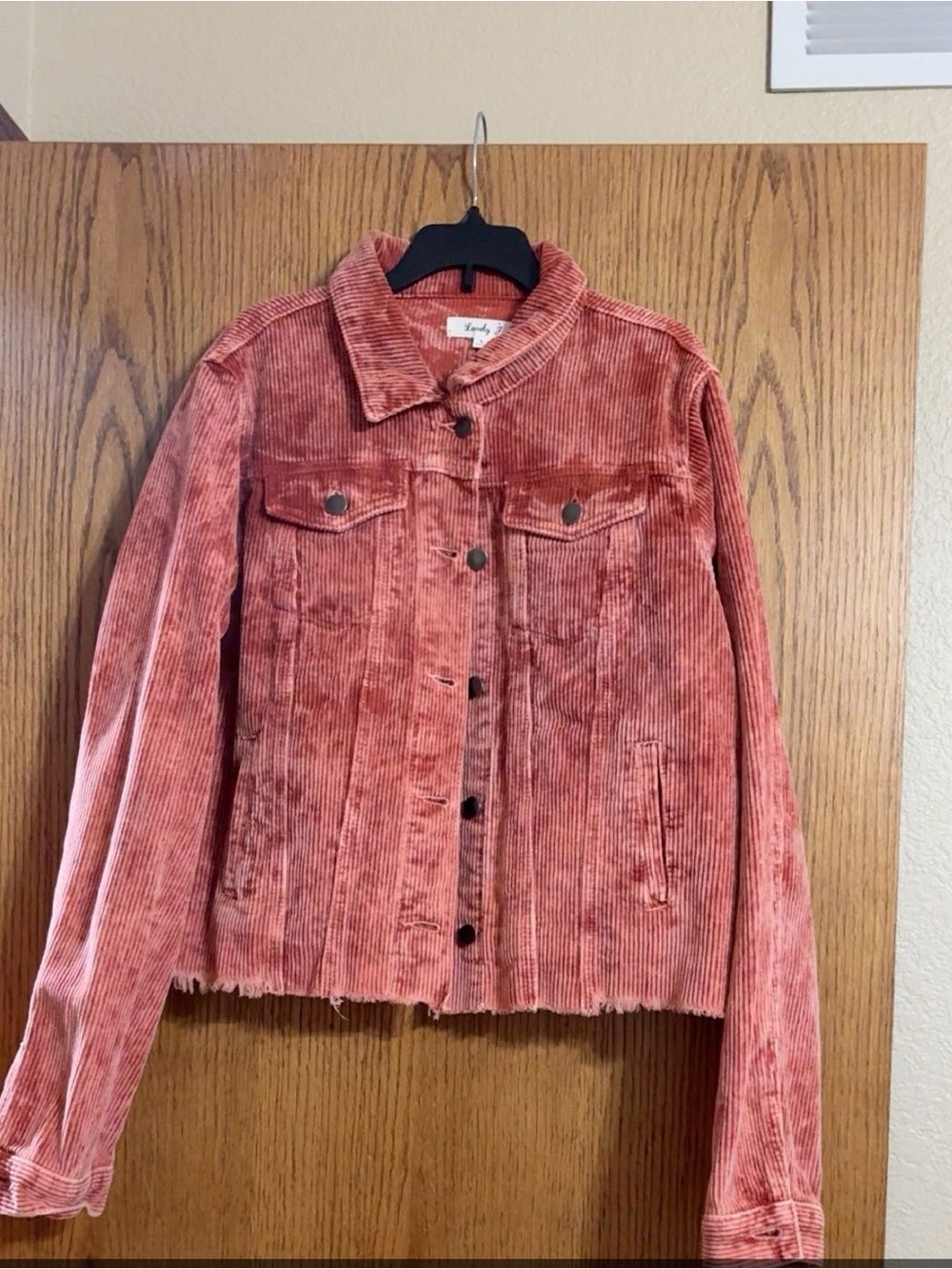 Corduroy Jacket - Rust Pink Women's Coat